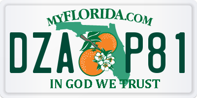 FL license plate DZAP81