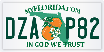 FL license plate DZAP82