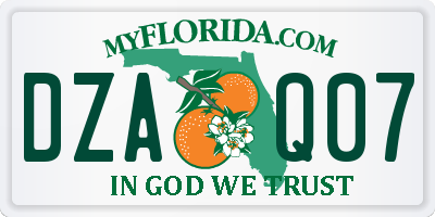 FL license plate DZAQ07