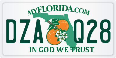 FL license plate DZAQ28