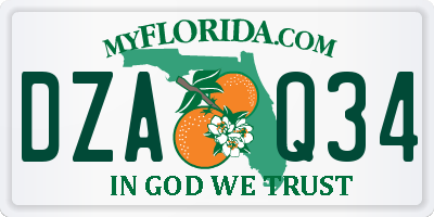 FL license plate DZAQ34