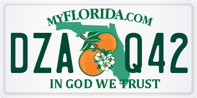 FL license plate DZAQ42
