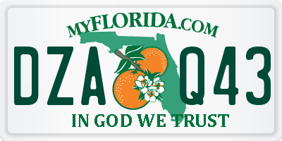 FL license plate DZAQ43