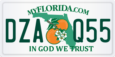 FL license plate DZAQ55