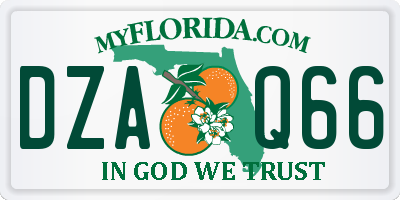 FL license plate DZAQ66