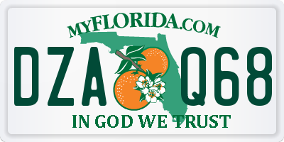 FL license plate DZAQ68