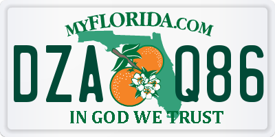 FL license plate DZAQ86
