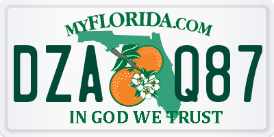 FL license plate DZAQ87
