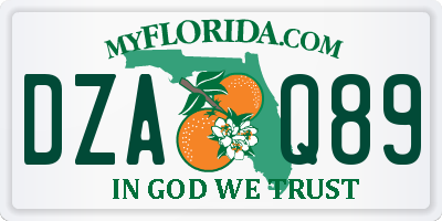FL license plate DZAQ89