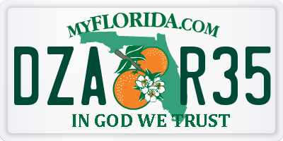 FL license plate DZAR35