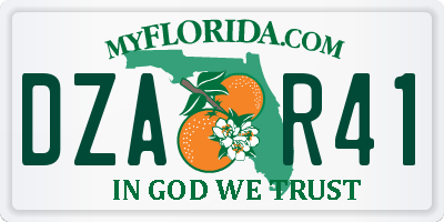 FL license plate DZAR41