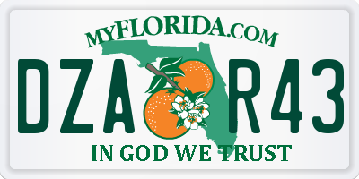 FL license plate DZAR43