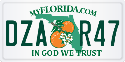 FL license plate DZAR47