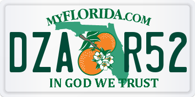 FL license plate DZAR52