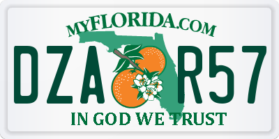 FL license plate DZAR57