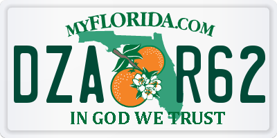FL license plate DZAR62