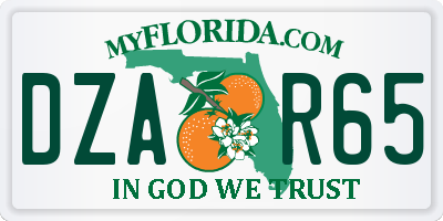 FL license plate DZAR65