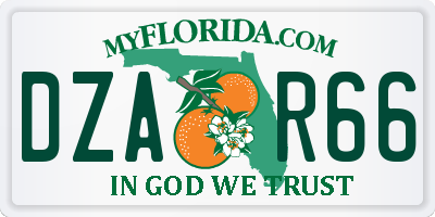 FL license plate DZAR66