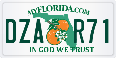 FL license plate DZAR71
