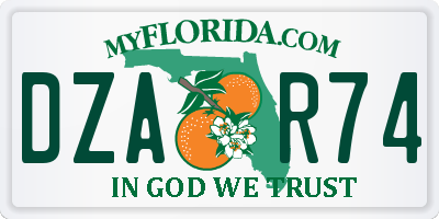 FL license plate DZAR74