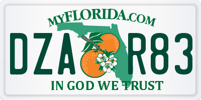 FL license plate DZAR83