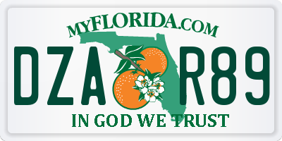 FL license plate DZAR89