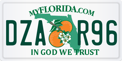 FL license plate DZAR96