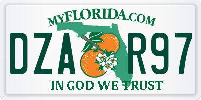 FL license plate DZAR97