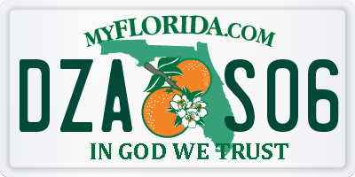 FL license plate DZAS06