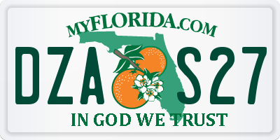FL license plate DZAS27
