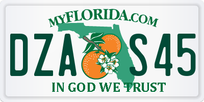 FL license plate DZAS45