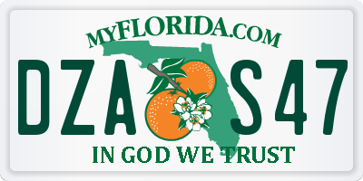 FL license plate DZAS47