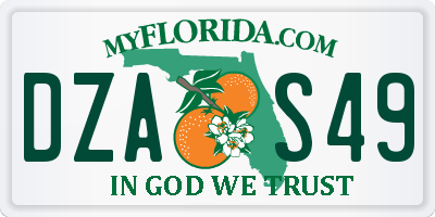 FL license plate DZAS49