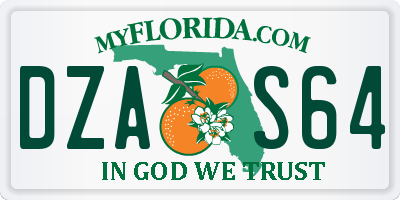 FL license plate DZAS64