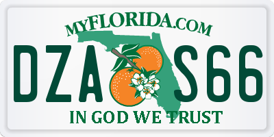FL license plate DZAS66
