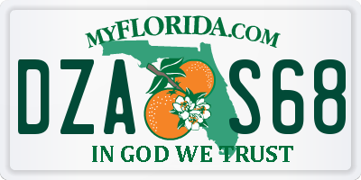 FL license plate DZAS68