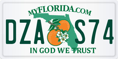 FL license plate DZAS74