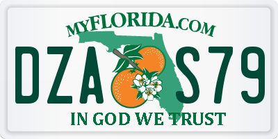 FL license plate DZAS79