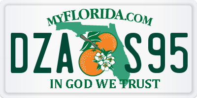 FL license plate DZAS95