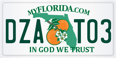 FL license plate DZAT03