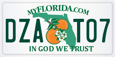 FL license plate DZAT07