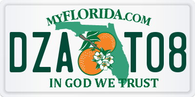 FL license plate DZAT08