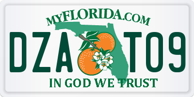 FL license plate DZAT09