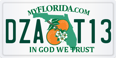FL license plate DZAT13