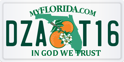 FL license plate DZAT16