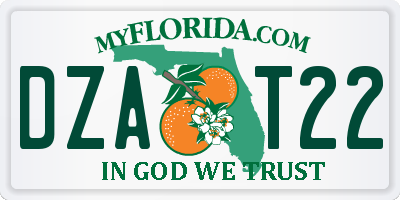 FL license plate DZAT22