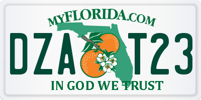 FL license plate DZAT23