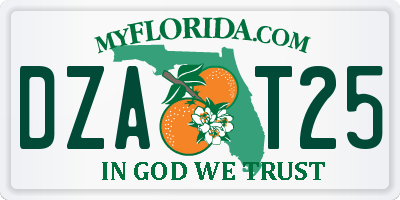 FL license plate DZAT25