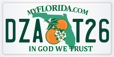 FL license plate DZAT26