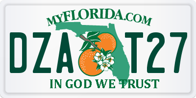 FL license plate DZAT27